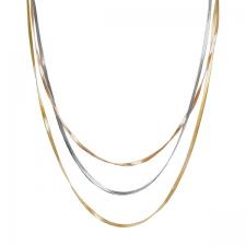 Stainless Steel Tri-Color Flat Snake Chain